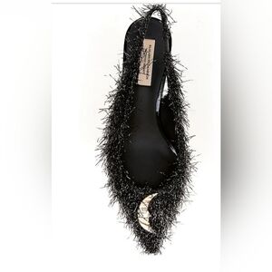 Antonio Melani x Elizabeth Damrich Moon Boucle Frayed Detail Slingback Pumps